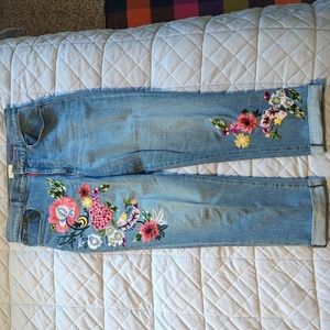 AO LA embroidered jeans from SAKS